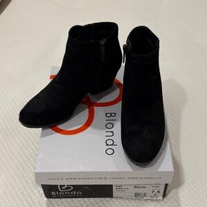 Blondo Black Suede Ankle Booties